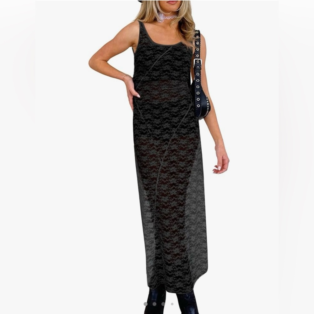 Black Lace Maxi Dress